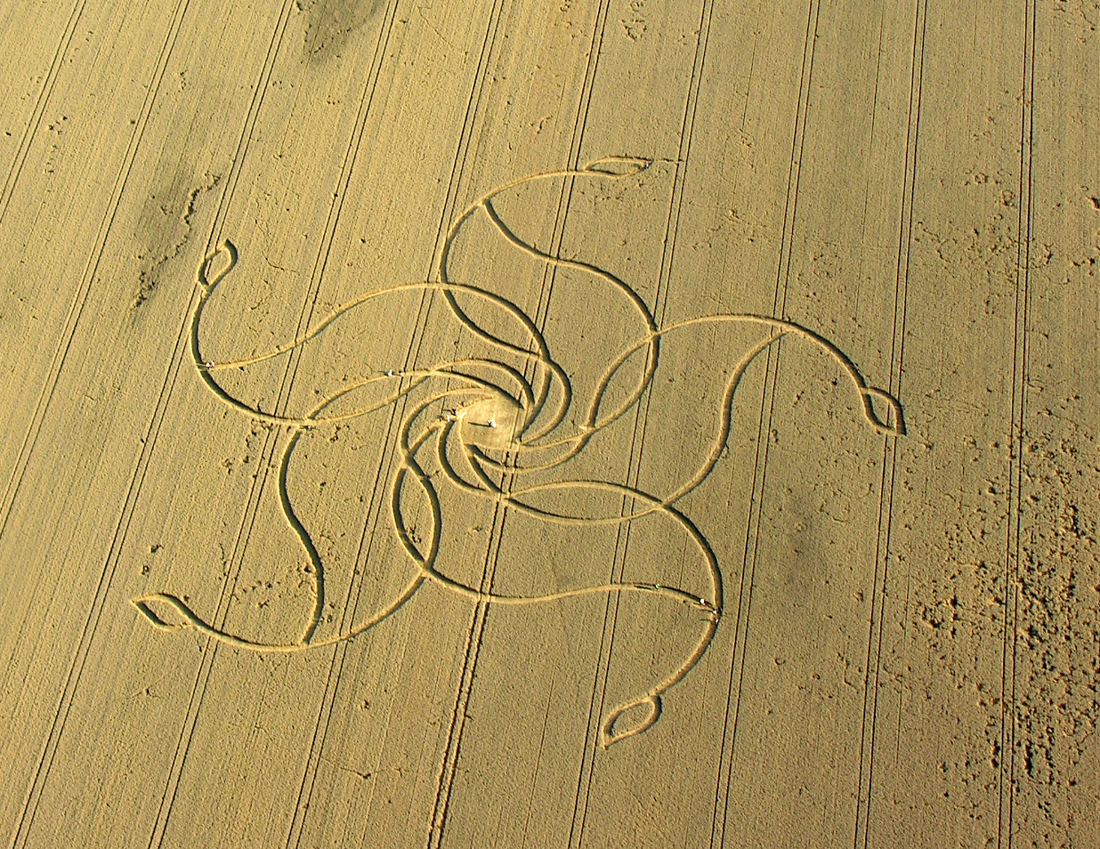 Vue aérienne d’un crop circle à Diessenhofen en Suisse