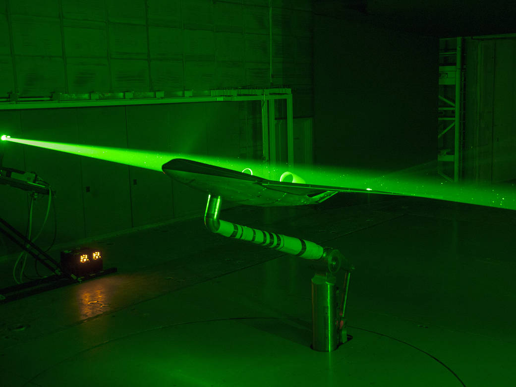 Visualisation laser d'un écoulement d'air par la NASA