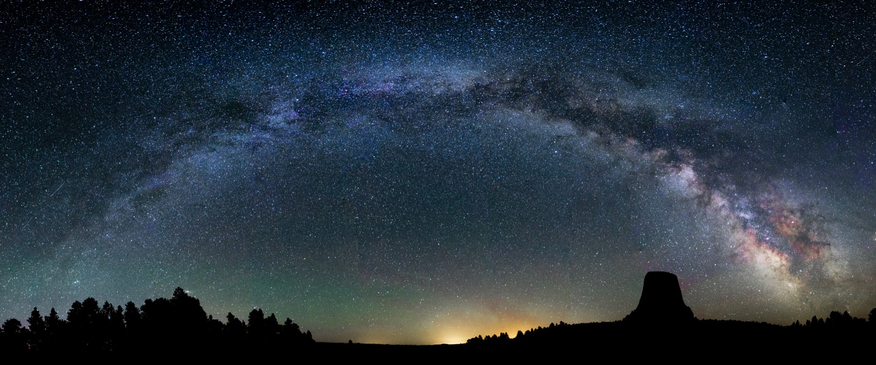 The Milky Way above Devils Tower in Wyoming