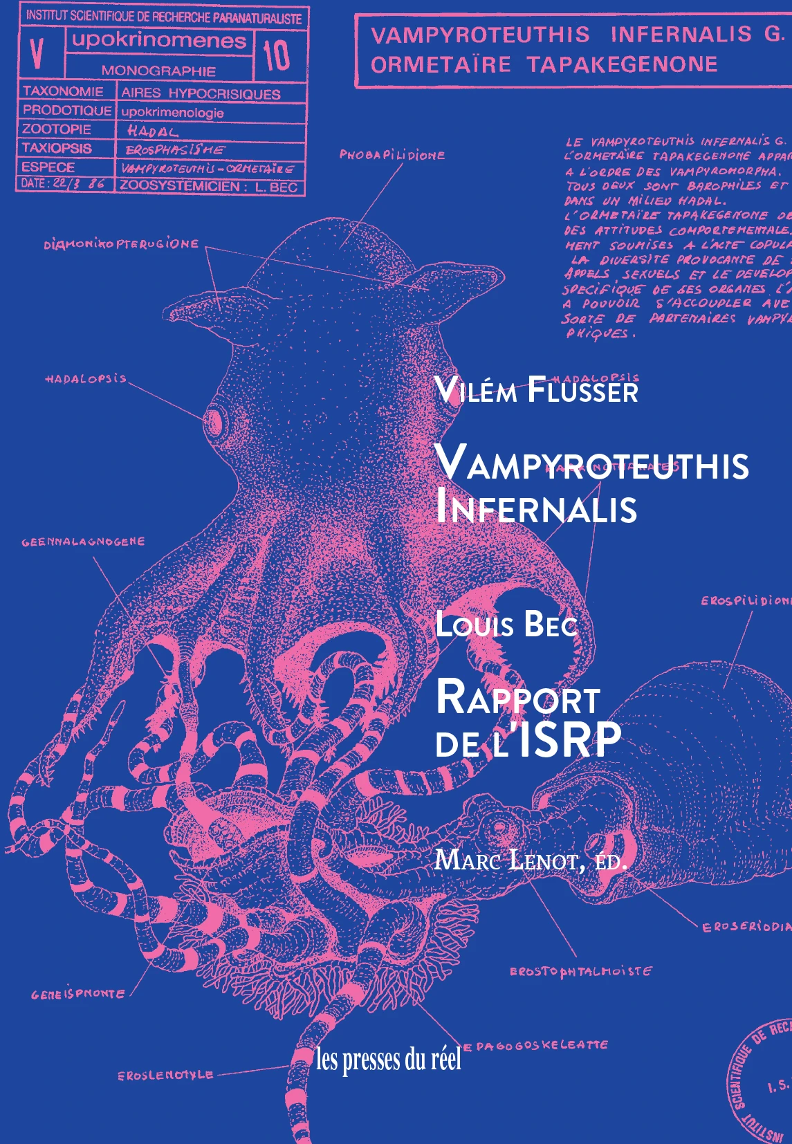 Couverture de Vampyroteuthis Infernalis de Vilém Flusser et Louis Bec