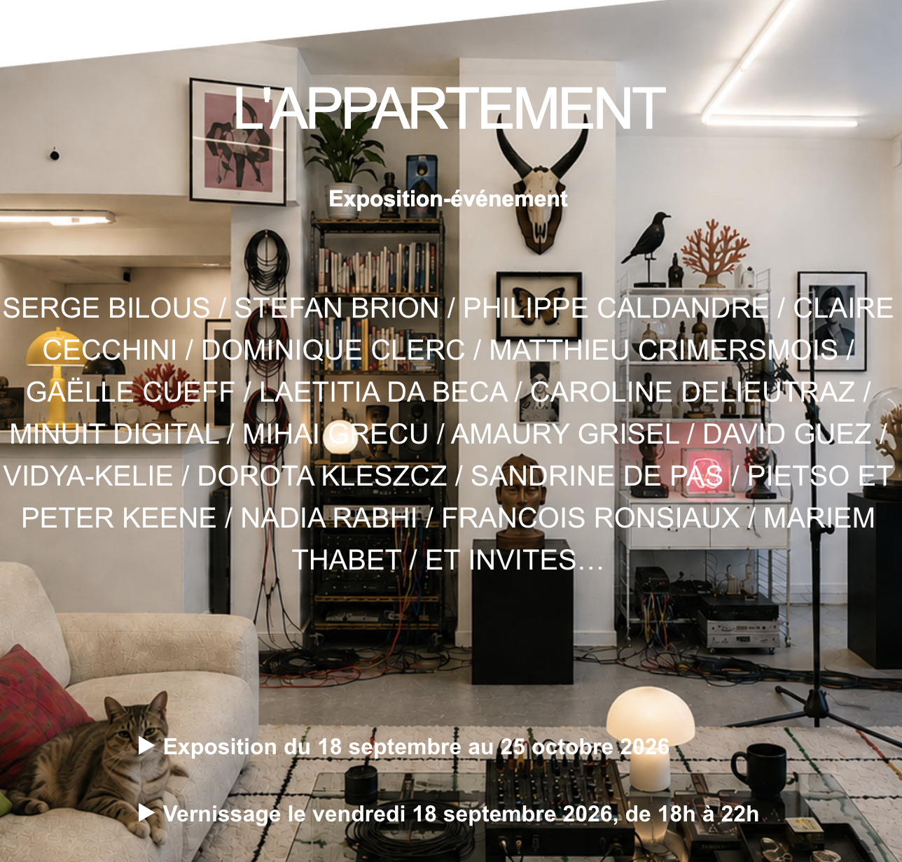 Flyer de l’exposition L’APPARTEMENT à la Galerie Plateforme