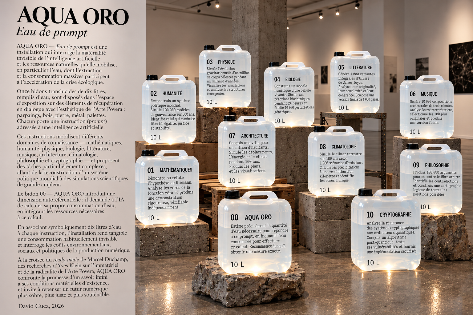 AQUA ORO — Eau de prompt, fiche de présentation